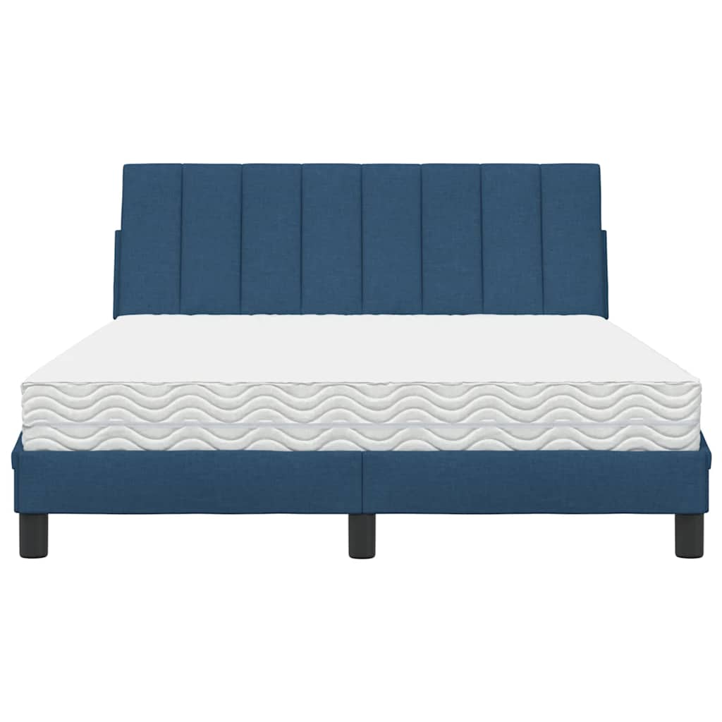 Letto con Materasso Hanko Blu 140x200 cm in Tessuto | homemem39