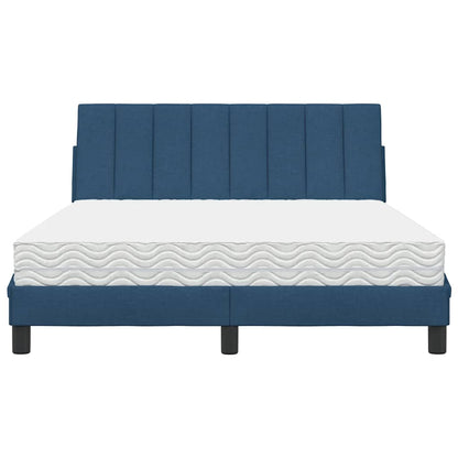 Letto con Materasso Hanko Blu 140x200 cm in Tessuto | homemem39