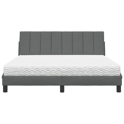 Letto con Materasso Grigio Scuro 160x200 cm Tessuto - homemem39