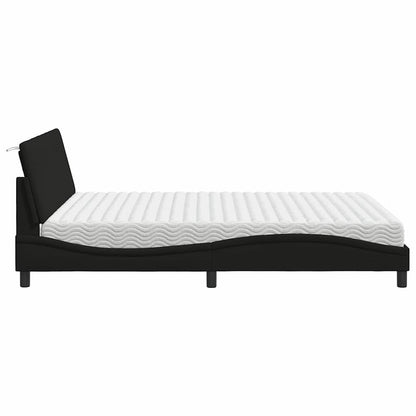 Letto con Materasso Hanko Nero 160x200 cm in Tessuto