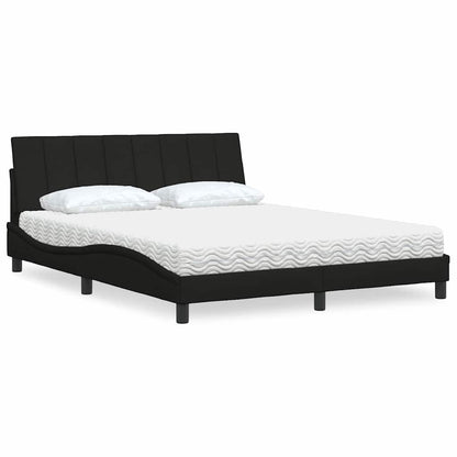 Letto con Materasso Hanko Nero 160x200 cm in Tessuto