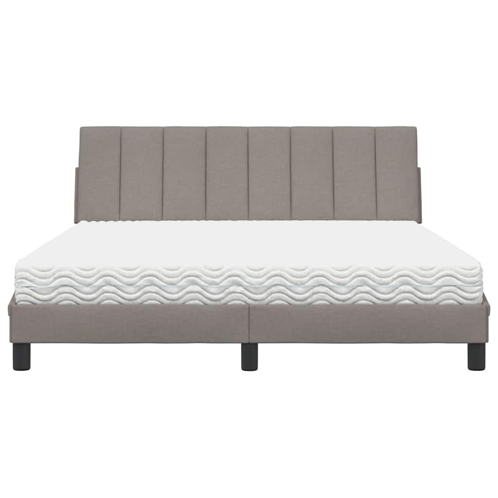 Letto con Materasso Hanko Tortora 160x200 cm in Tessuto