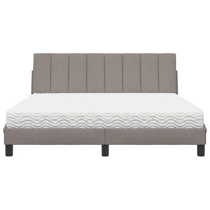Letto con Materasso Hanko Tortora 160x200 cm in Tessuto