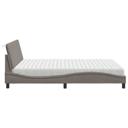 Letto con Materasso Hanko Tortora 160x200 cm in Tessuto