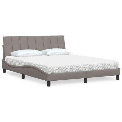 Letto con Materasso Hanko Tortora 160x200 cm in Tessuto