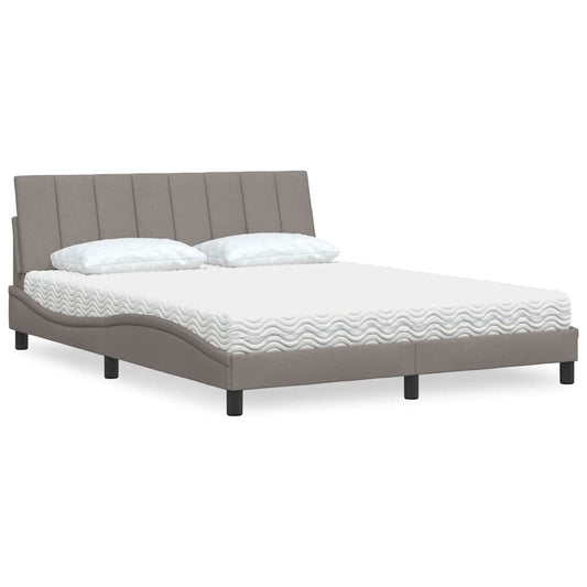 Letto con Materasso Hanko Tortora 160x200 cm in Tessuto