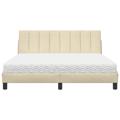 Letto con Materasso Hanko Crema 160x200 cm in Tessuto | homemem39