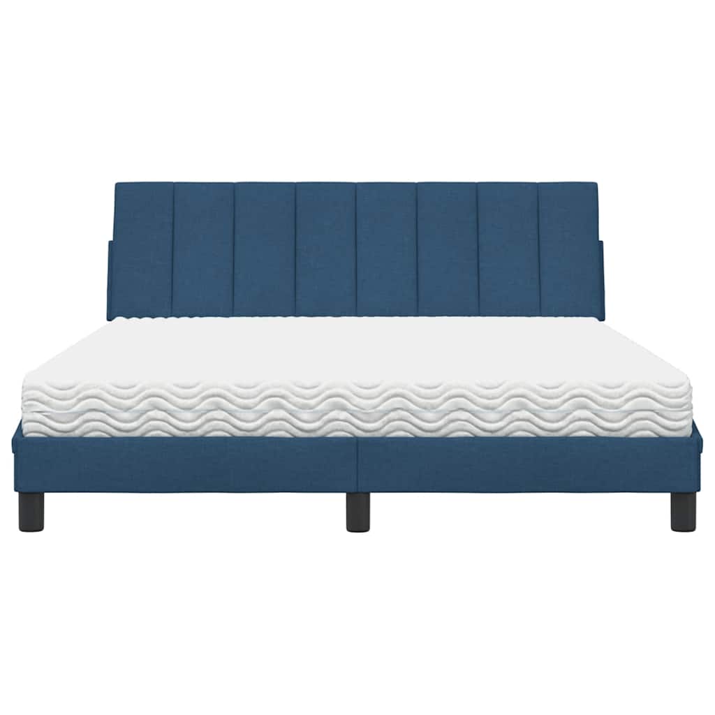 Letto con Materasso Blu 160x200 cm in Tessuto - homemem39