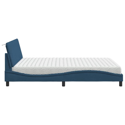 Letto con Materasso Hanko Blu 160x200 cm in Tessuto