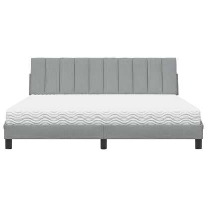 Letto con Materasso Grigio Chiaro180x200 cm Tessuto