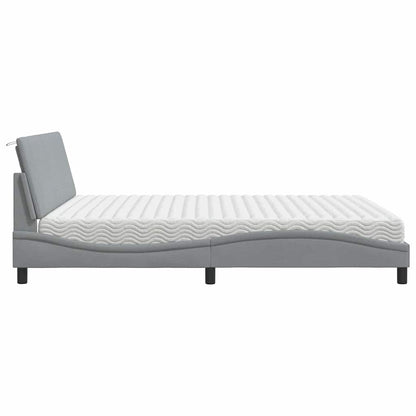 Letto con Materasso Grigio Chiaro180x200 cm Tessuto