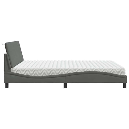 Letto con Materasso Hanko Grigio Scuro 180x200 cm Tessuto