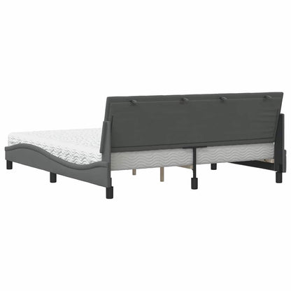 Letto con Materasso Hanko Grigio Scuro 180x200 cm Tessuto