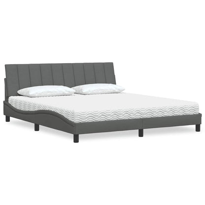 Letto con Materasso Hanko Grigio Scuro 180x200 cm Tessuto