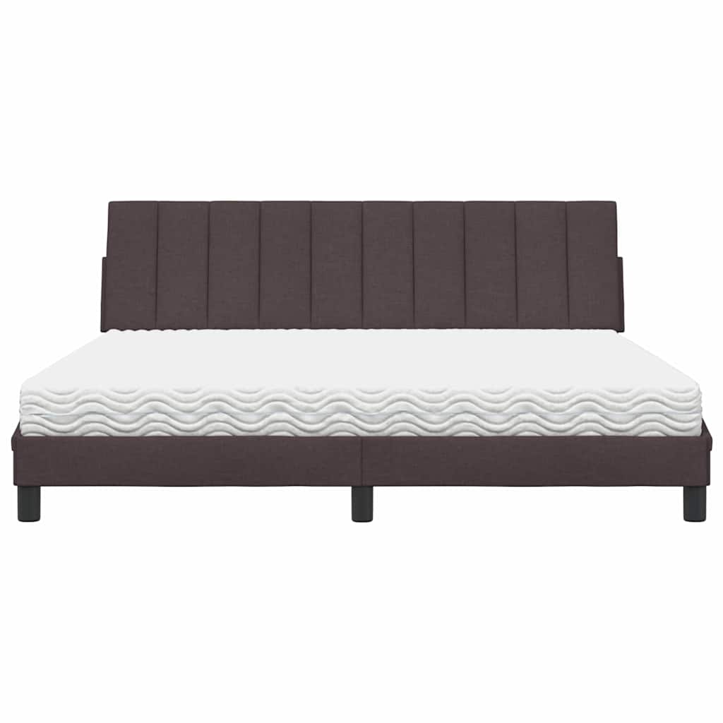 Letto con Materasso Hanko Marrone Scuro 180x200cm Tessuto | homemem39