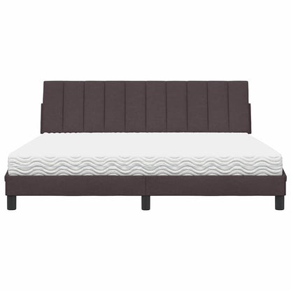 Letto con Materasso Hanko Marrone Scuro 180x200cm Tessuto | homemem39
