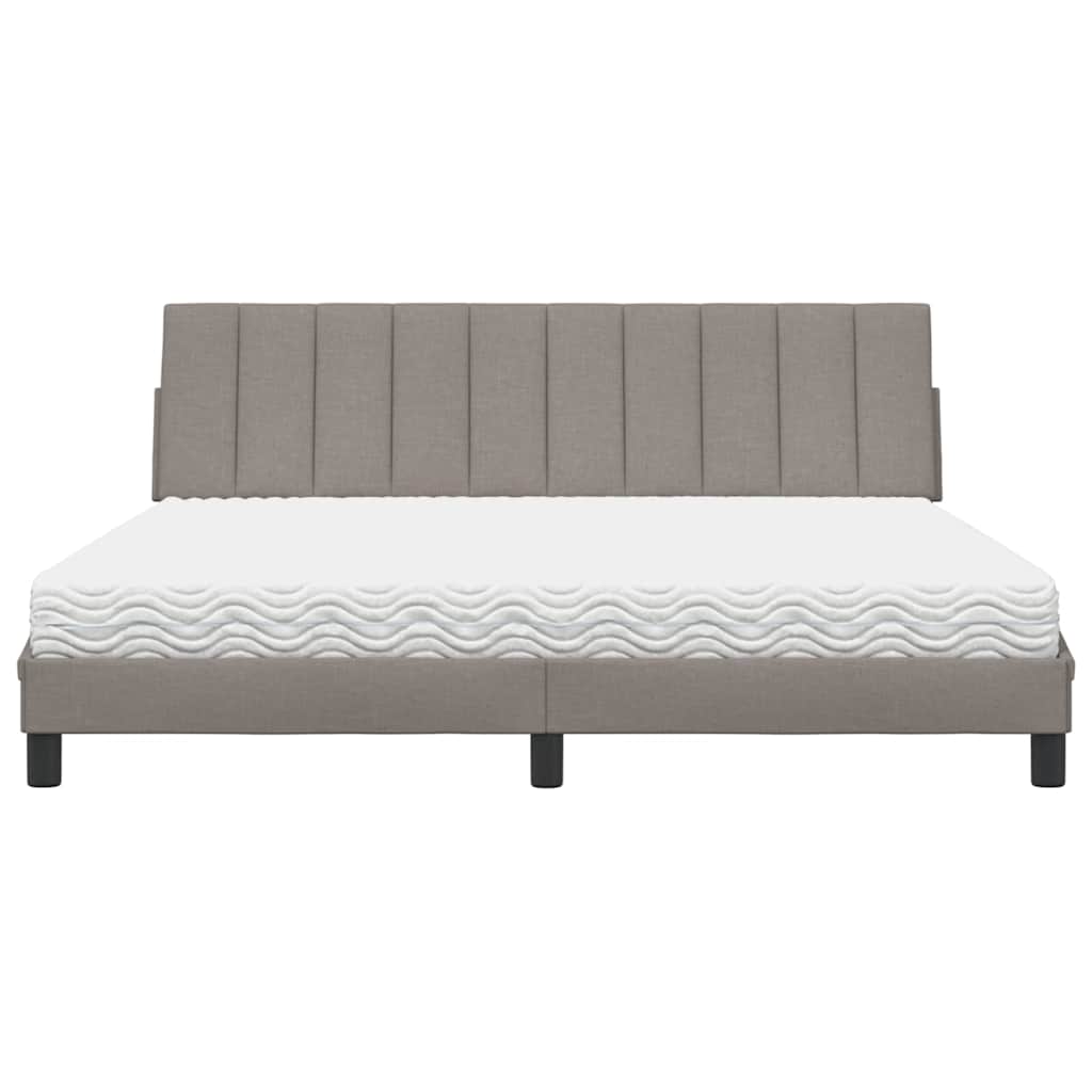 Letto con Materasso Hanko Tortora 180x200 cm in Tessuto | homemem39