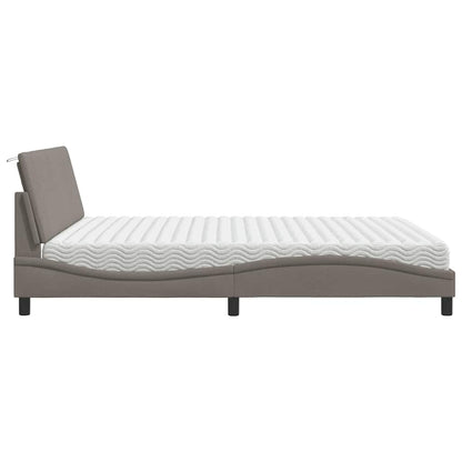 Letto con Materasso Hanko Tortora 180x200 cm in Tessuto | homemem39