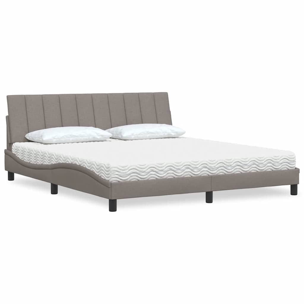 Letto con Materasso Hanko Tortora 180x200 cm in Tessuto | homemem39