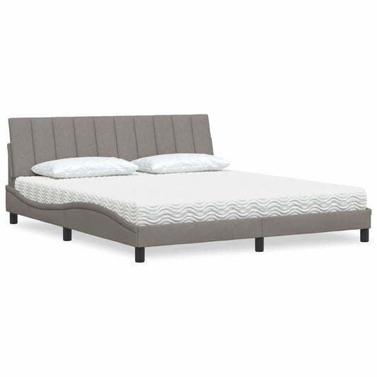 Letto con Materasso Hanko Tortora 180x200 cm in Tessuto | homemem39