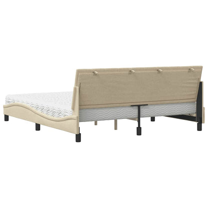 Letto con Materasso Hanko Crema 180x200 cm in Tessuto | homemem39