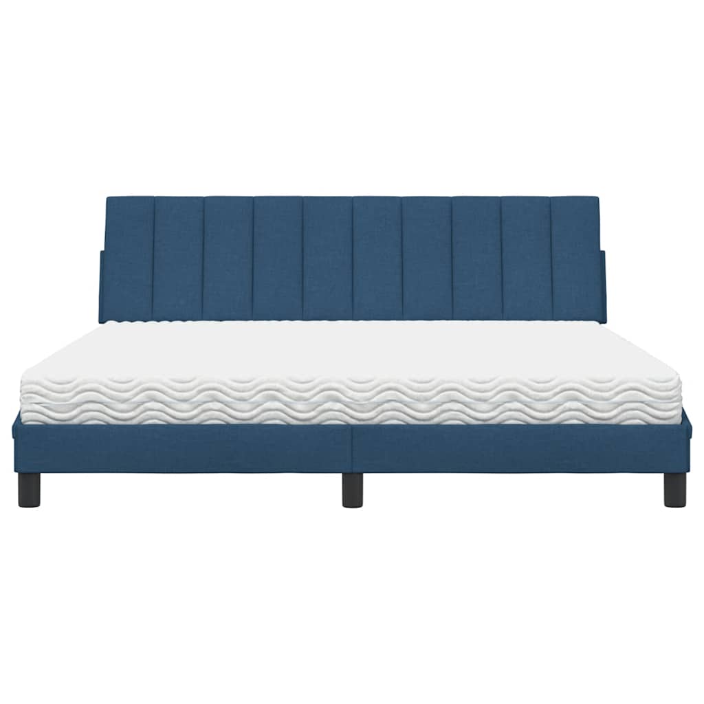 Letto con Materasso Hanko Blu 180x200 cm in Tessuto | homemem39