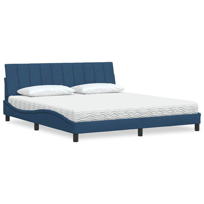 Letto con Materasso Hanko Blu 180x200 cm in Tessuto | homemem39