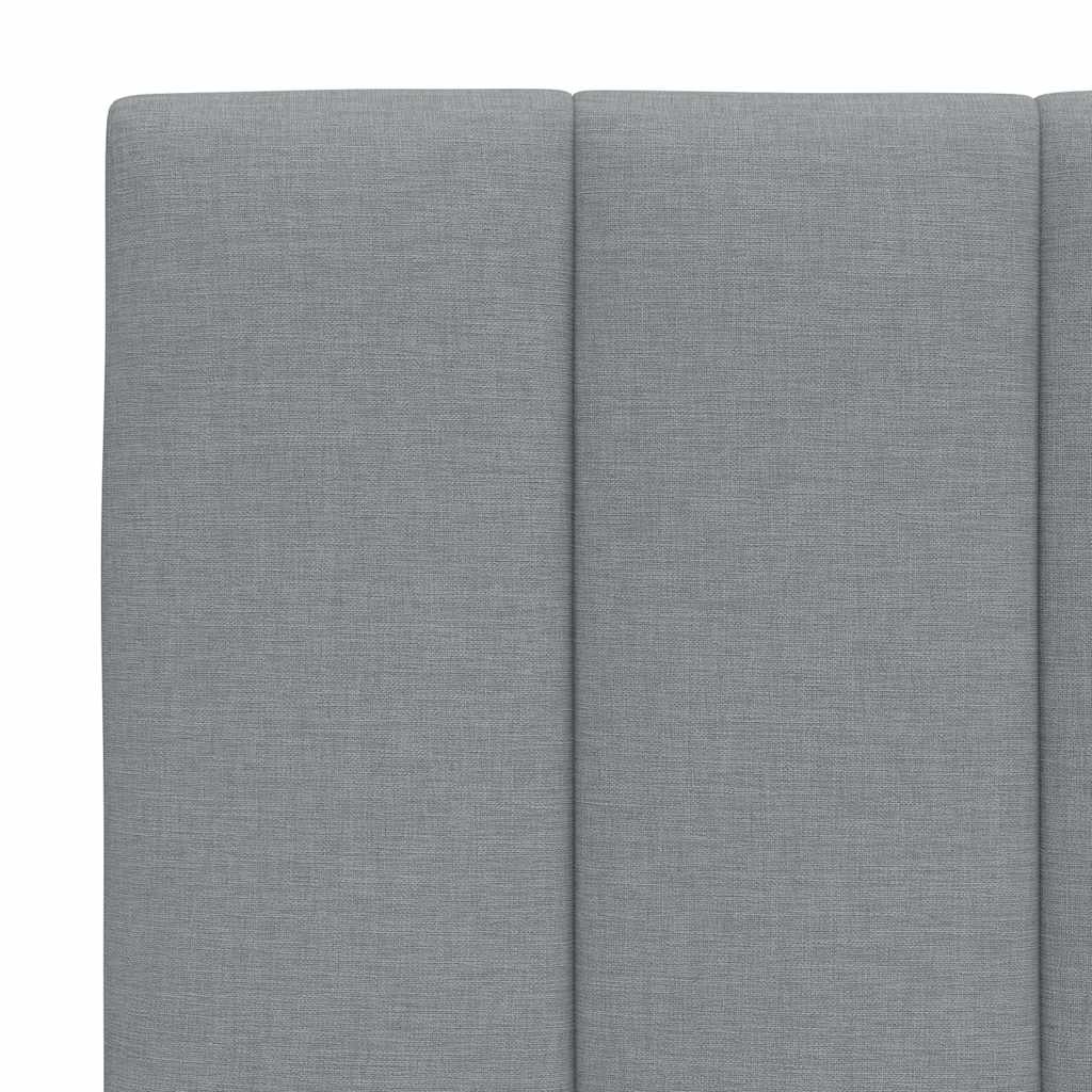 Letto con Materasso Hanko Grigio Chiaro 200x200 cm in Tessuto
