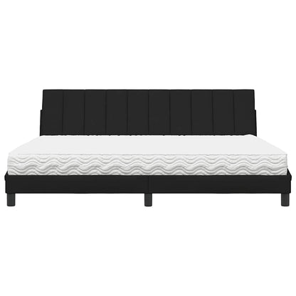 Letto con Materasso Hanko Nero 200x200 cm in Tessuto