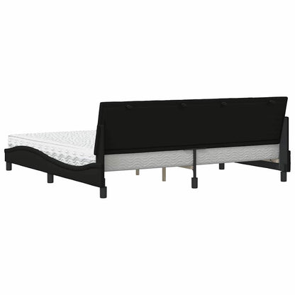 Letto con Materasso Hanko Nero 200x200 cm in Tessuto