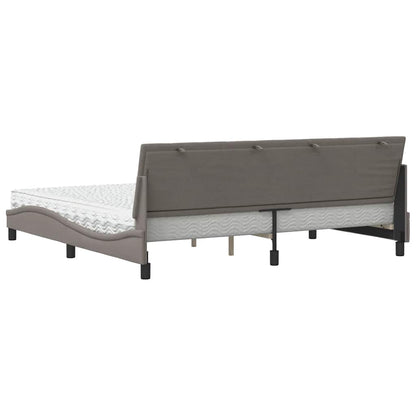 Letto con Materasso Hanko Tortora 200x200 cm in Tessuto