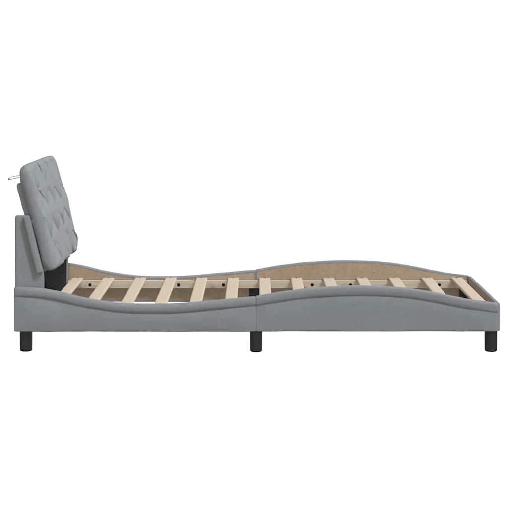 Giroletto senza Materasso Grigio Chiaro 80x200 cm Tessuto