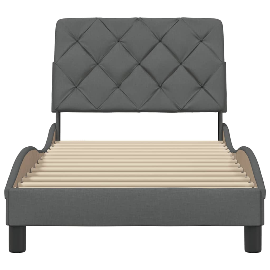 Giroletto senza Materasso Grigio Scuro 80x200 cm Tessuto - homemem39