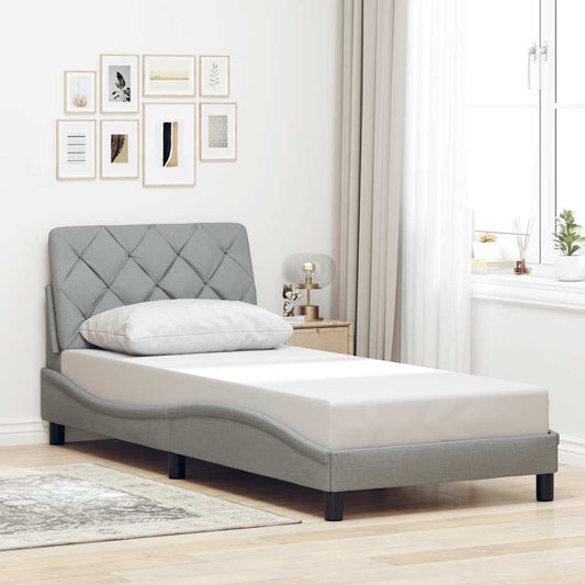 Giroletto senza Materasso Grigio Chiaro 90x190 cm Tessuto - homemem39
