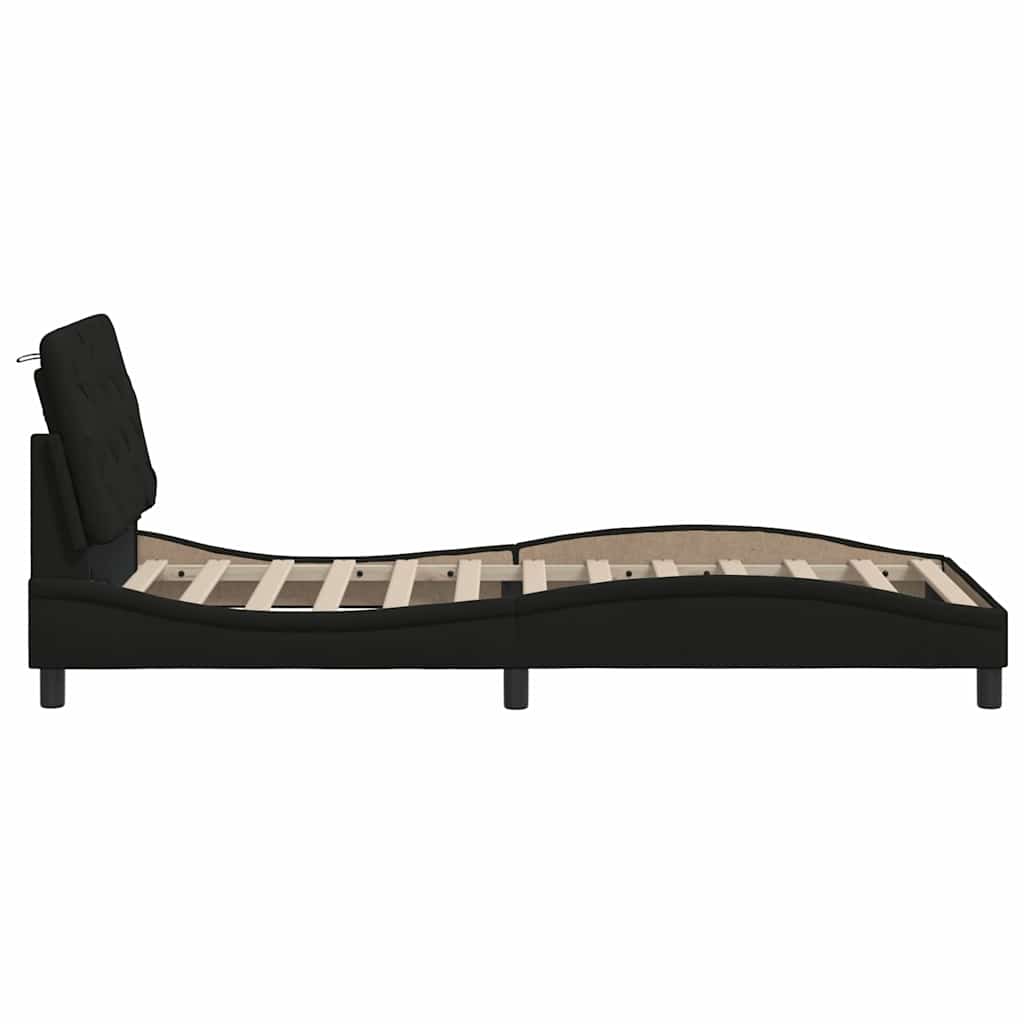 Giroletto senza Materasso Nero 90x190 cm in Tessuto | homemem39