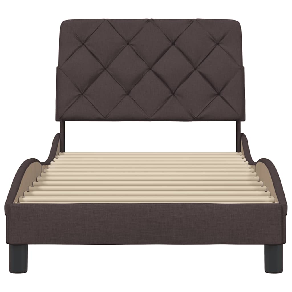 Giroletto senza Materasso Marrone Scuro 90x190 cm Tessuto | homemem39