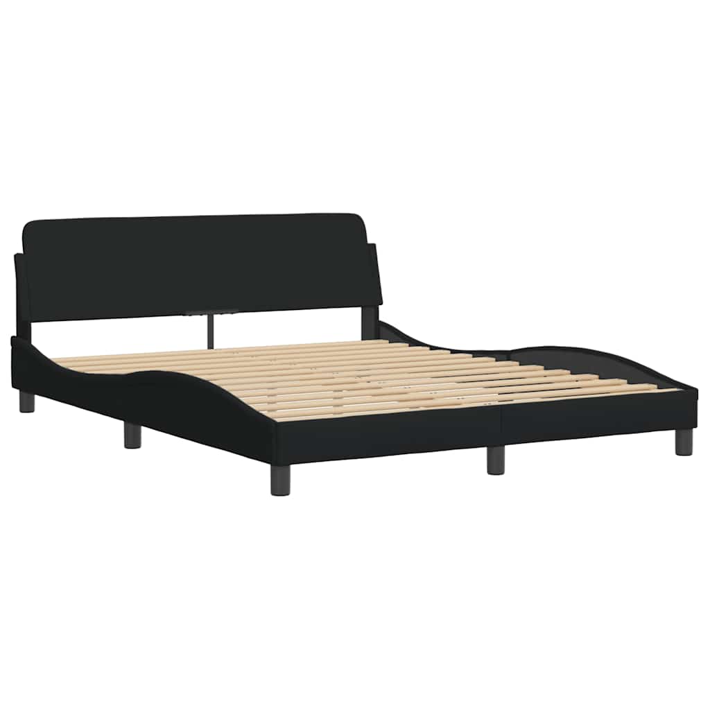 Giroletto senza Materasso Nero 160x200 cm in Tessuto | homemem39