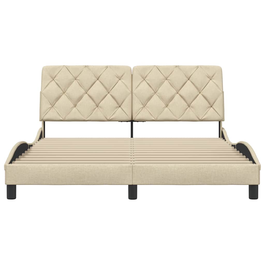 Giroletto senza Materasso Crema 160x200 cm in Tessuto