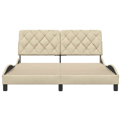 Giroletto senza Materasso Crema 160x200 cm in Tessuto