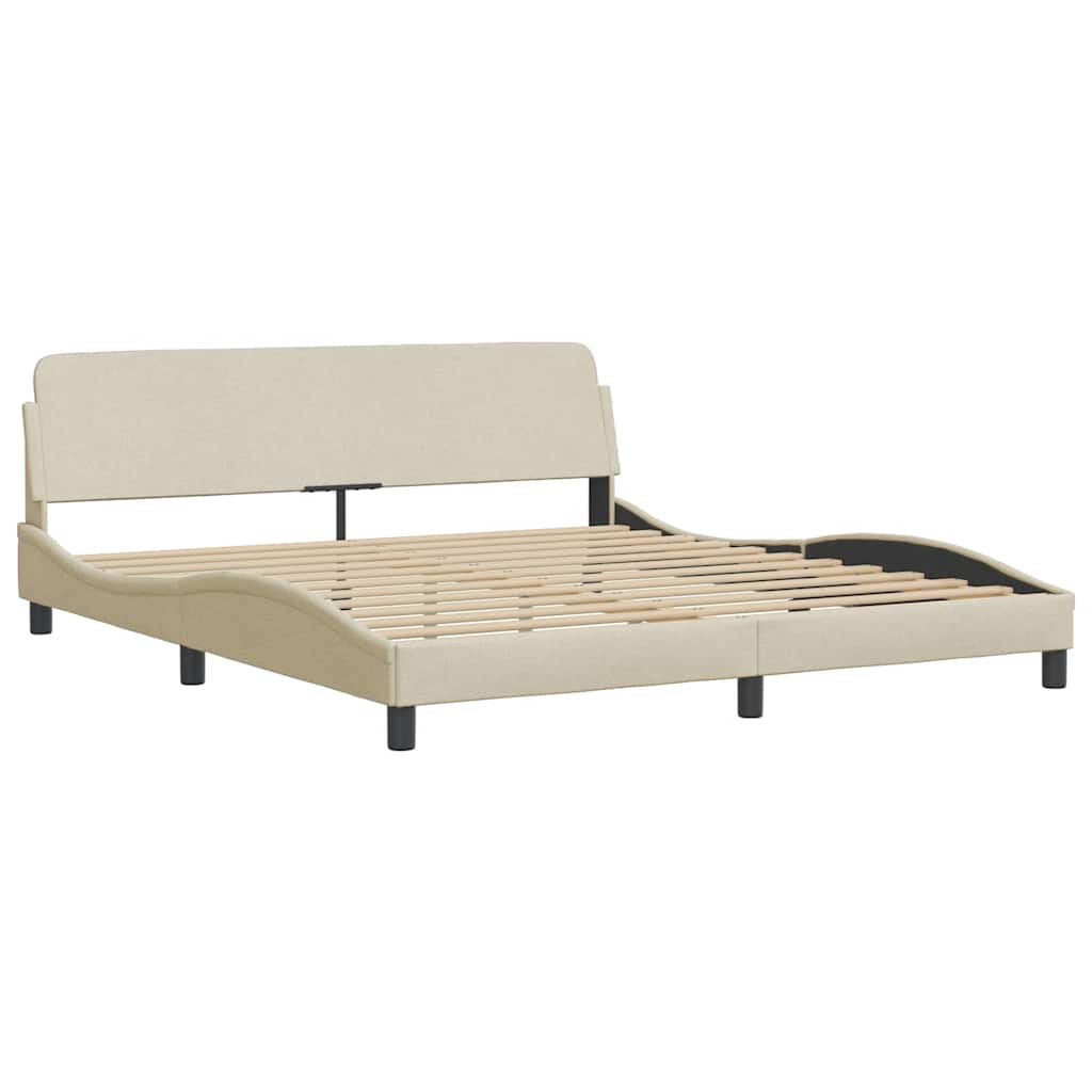 Giroletto senza Materasso Crema 160x200 cm in Tessuto