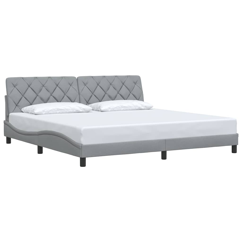 Giroletto senza Materasso Grigio Chiaro 200x200 cm Tessuto - homemem39