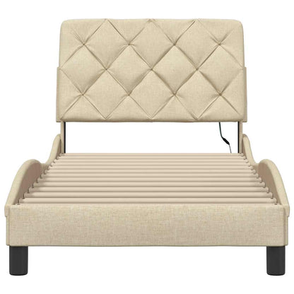 Giroletto con LED senza Materasso Crema 80x200 cm in Tessuto - homemem39