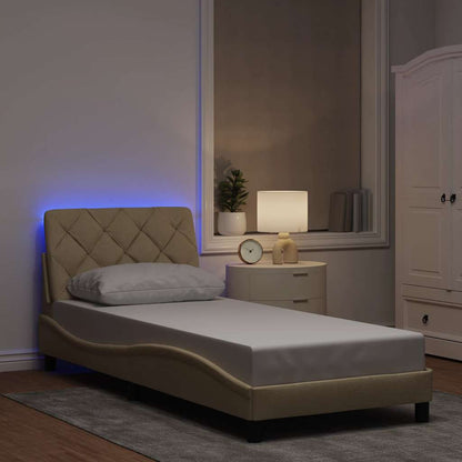 Giroletto con LED senza Materasso Crema 90x190 cm in Tessuto - homemem39