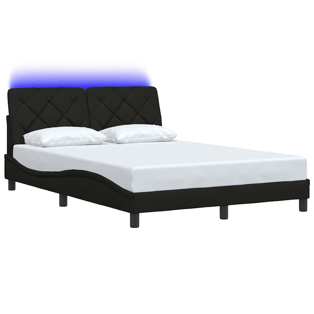 Giroletto con LED senza Materasso Nero 120x200 cm Tessuto - homemem39