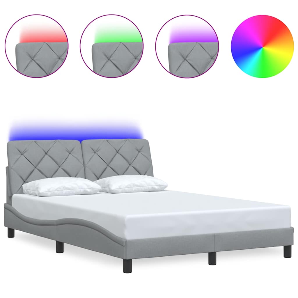 Giroletto con LED senza Materasso Grigio Chiaro 140x190 cm