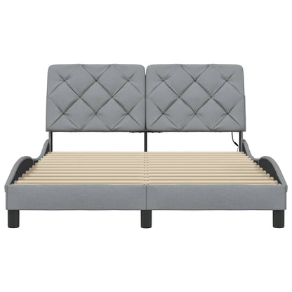 Giroletto con LED senza Materasso Grigio Chiaro 140x190 cm