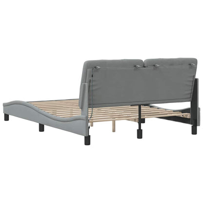 Giroletto con LED senza Materasso Grigio Chiaro 140x190 cm