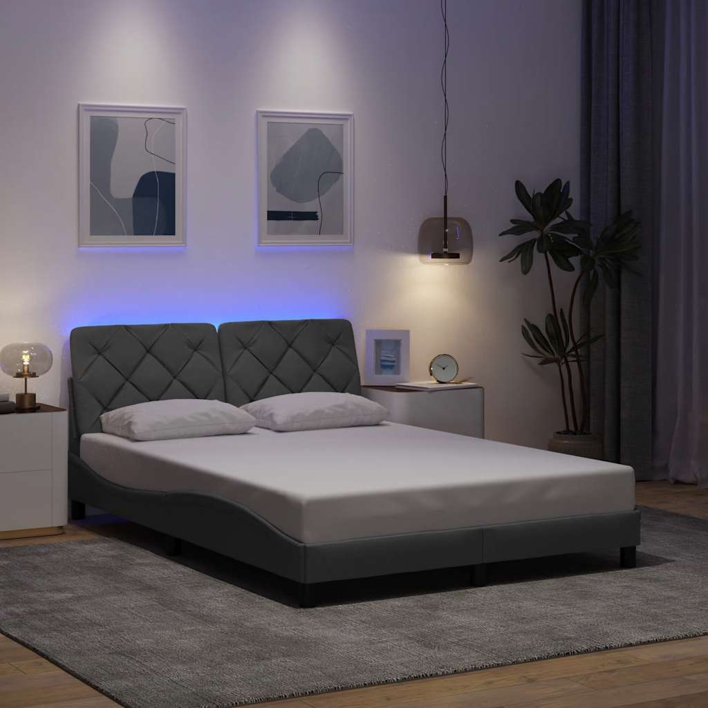 Giroletto con LED senza Materasso Grigio Chiaro 140x190 cm