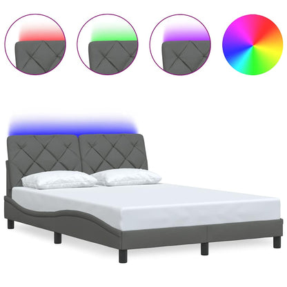 Giroletto con LED senza Materasso Grigio Scuro 140x190 cm