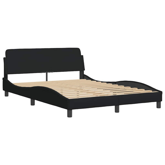 Giroletto con LED senza Materasso Nero 140x190 cm in Tessuto